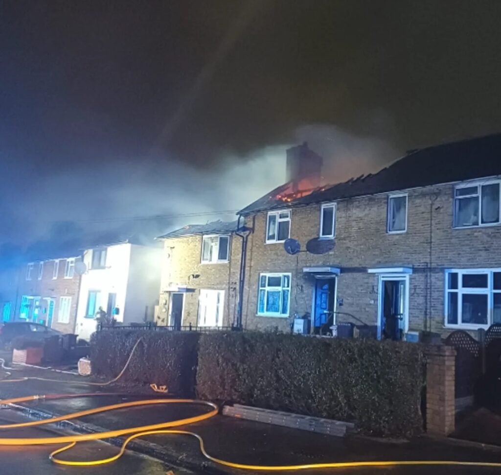 Morden Fire:Firefighters battle blaze for two hours as child and two adults rescued from burning London home